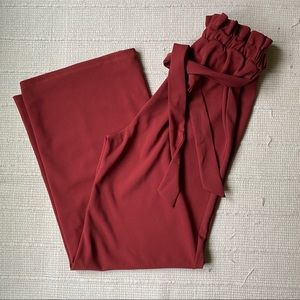 High Waist, Paper Bag Waist, Wide Leg Pants